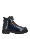 Santoni Man Ankle Boots Midnight Blue Size 8.5 Leather