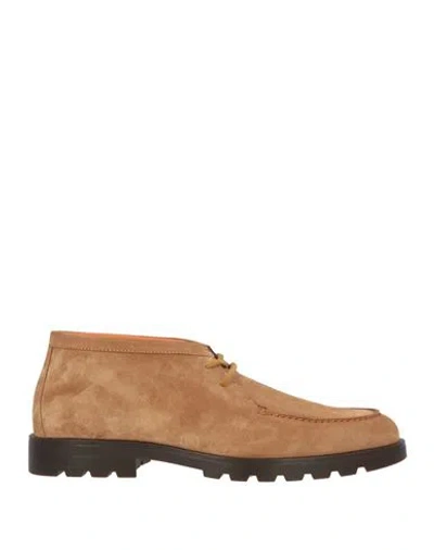 Santoni Man Ankle Boots Sand Size 9 Leather