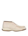 Santoni Man Ankle Boots Sand Size 9 Leather In Beige