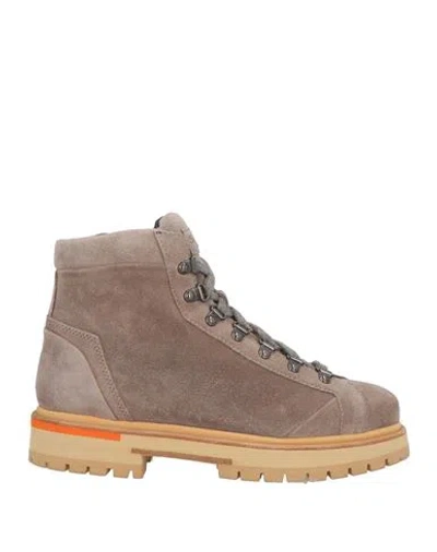 Santoni Man Ankle Boots Taupe Size 6 Leather In Grey