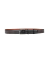 Santoni Man Belt Charcoal Size 43 Leather In Gray