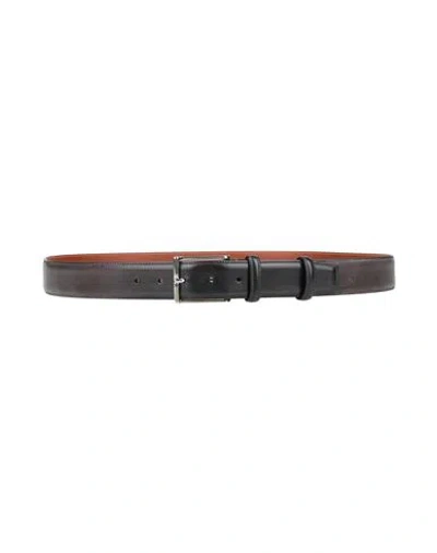 SANTONI SANTONI MAN BELT GREY SIZE 43 LEATHER