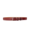 Santoni Man Belt Tan Size 43 Leather In Red