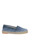 Santoni Man Espadrilles Blue Size 4 Textile Fibers In Blue