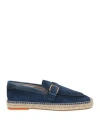Santoni Man Espadrilles Navy Size 9 Leather