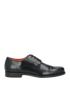 Santoni Man Lace-up Shoes Black Size 10 Leather In Black