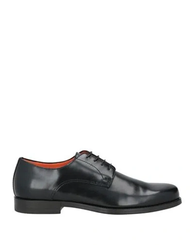 Santoni Man Lace-up Shoes Black Size 10 Leather
