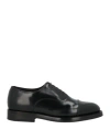 Santoni Man Lace-up Shoes Black Size 6 Leather In Black