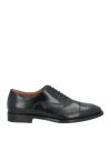 Santoni Man Lace-up Shoes Black Size 6 Soft Leather In Black