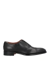 Santoni Man Lace-up Shoes Black Size 7 Soft Leather