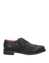 Santoni Man Lace-up Shoes Black Size 8.5 Leather
