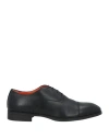 Santoni Man Lace-up Shoes Black Size 6 Soft Leather In Black