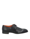 Santoni Man Lace-up Shoes Black Size 11 Soft Leather In Black