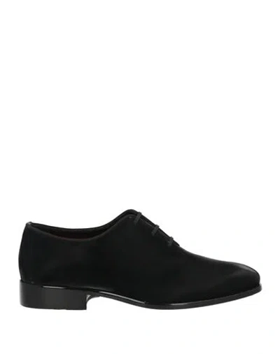 Santoni Man Lace-up Shoes Black Size 9 Leather