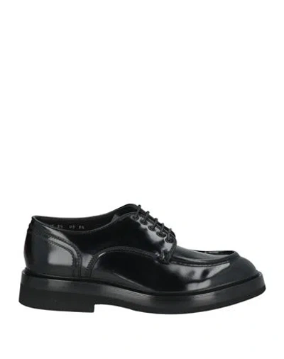 Santoni Man Lace-up Shoes Black Size 9 Leather