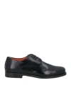 Santoni Man Lace-up Shoes Black Size 11 Soft Leather In Black