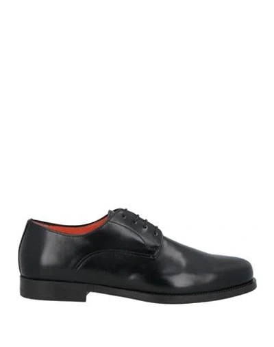 SANTONI SANTONI MAN LACE-UP SHOES BLACK SIZE 12 LEATHER