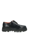 Santoni Man Lace-up Shoes Black Size 9 Leather In Black