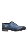 Santoni Man Lace-up Shoes Blue Size 9 Leather In Blue