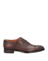 Santoni Man Lace-up Shoes Brown Size 8 Soft Leather