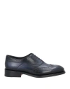 Santoni Man Lace-up Shoes Midnight Blue Size 8 Leather