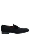 Santoni Man Loafers Black Size 10 Leather