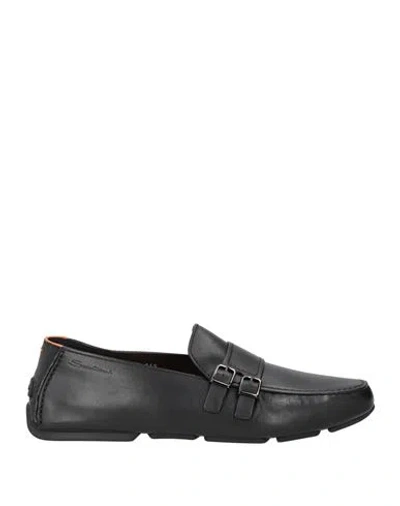 Santoni Man Loafers Black Size 11.5 Leather