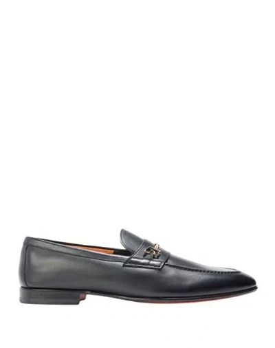 Santoni Man Loafers Black Size 11.5 Leather