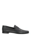 Santoni Man Loafers Black Size 14 Leather In Black