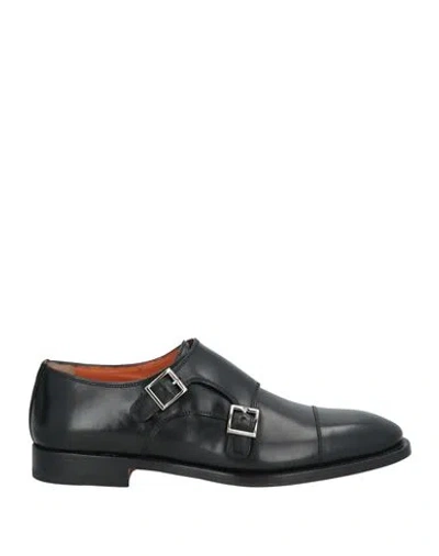 SANTONI SANTONI MAN LOAFERS BLACK SIZE 6.5 LEATHER
