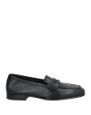 Santoni Man Loafers Black Size 7 Leather