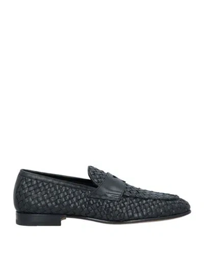 Santoni Man Loafers Black Size 12 Soft Leather