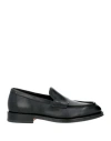 Santoni Man Loafers Black Size 8 Leather