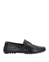 Santoni Man Loafers Black Size 9 Leather In Black