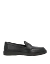 Santoni Man Loafers Black Size 9 Leather In Black