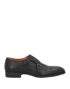 Santoni Man Loafers Black Size 9 Leather