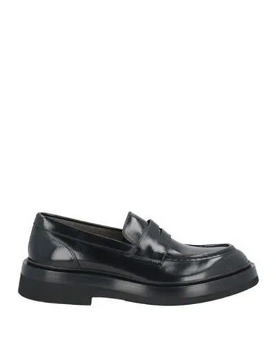 Santoni Man Loafers Black Size 9 Leather