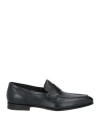 Santoni Man Loafers Black Size 9 Leather