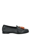Santoni Man Loafers Black Size 9 Leather In Black