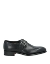 Santoni Man Loafers Black Size 9 Soft Leather In Black