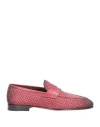 Santoni Man Loafers Brick Red Size 13 Soft Leather In Red