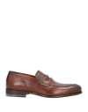 Santoni Man Loafers Brown Size 7 Leather