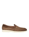 Santoni Man Loafers Brown Size 7 Leather