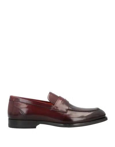 Santoni Loafers In Maroon