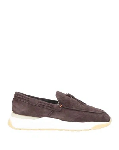 Santoni Man Loafers Dark Brown Size 12.5 Soft Leather