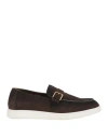 Santoni Man Loafers Dark Brown Size 9 Leather
