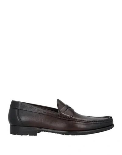 Santoni Man Loafers Dark Brown Size 9 Soft Leather