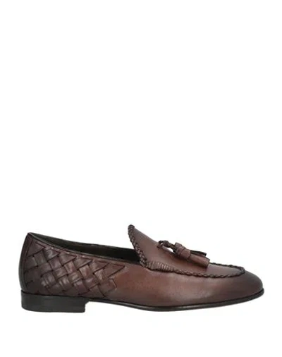 Santoni Man Loafers Dark Brown Size 9 Soft Leather
