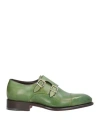 Santoni Man Loafers Green Size 6 Soft Leather
