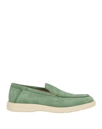 Santoni Man Loafers Green Size 8.5 Leather